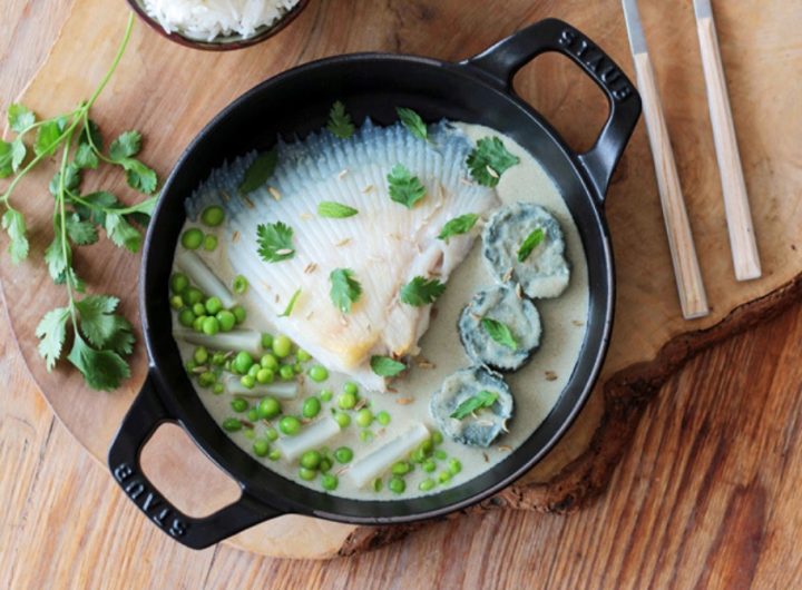 Raie en curry vert